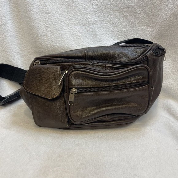 Chocolate Brown Adjustable Fanny Pack Lots Of Pockets‎ - Picture 2 of 7